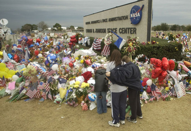 Memorial for the fallen space shuttle Columbia astronauts. 