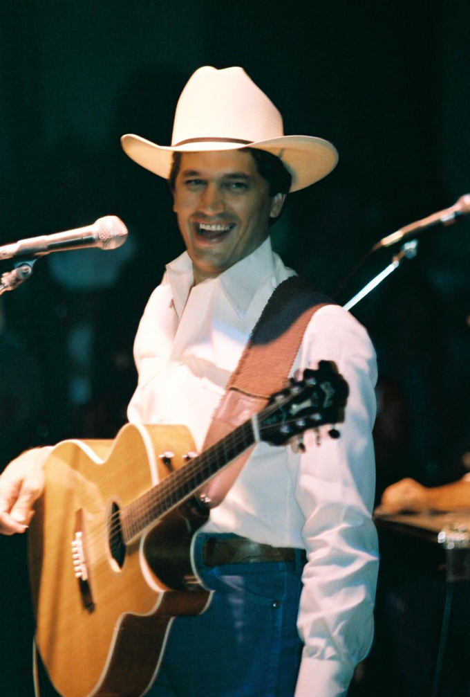 Never before seen photo of George Strait on stage. 