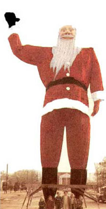 The first Big Tex- a giant waving Santa Claus. 