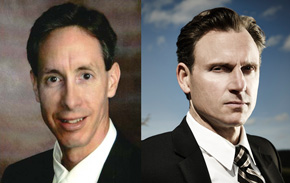Side-by-side headshots of Warren Jeffs and Tony Goldwyn, the actor who plays him.