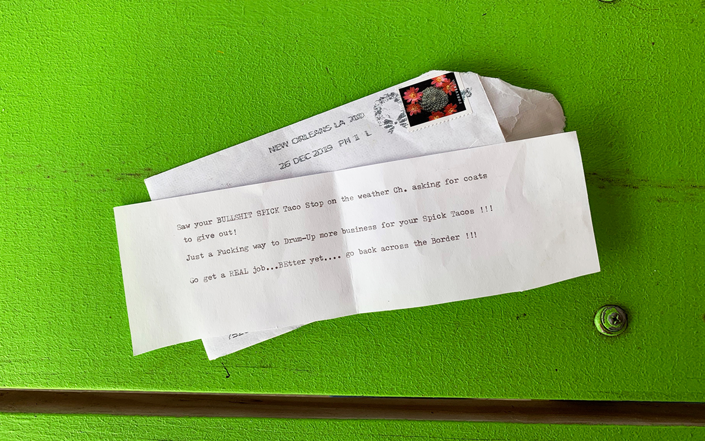 Taco Stop in Dallas Receives Hate Mail in Response to Owner s. 